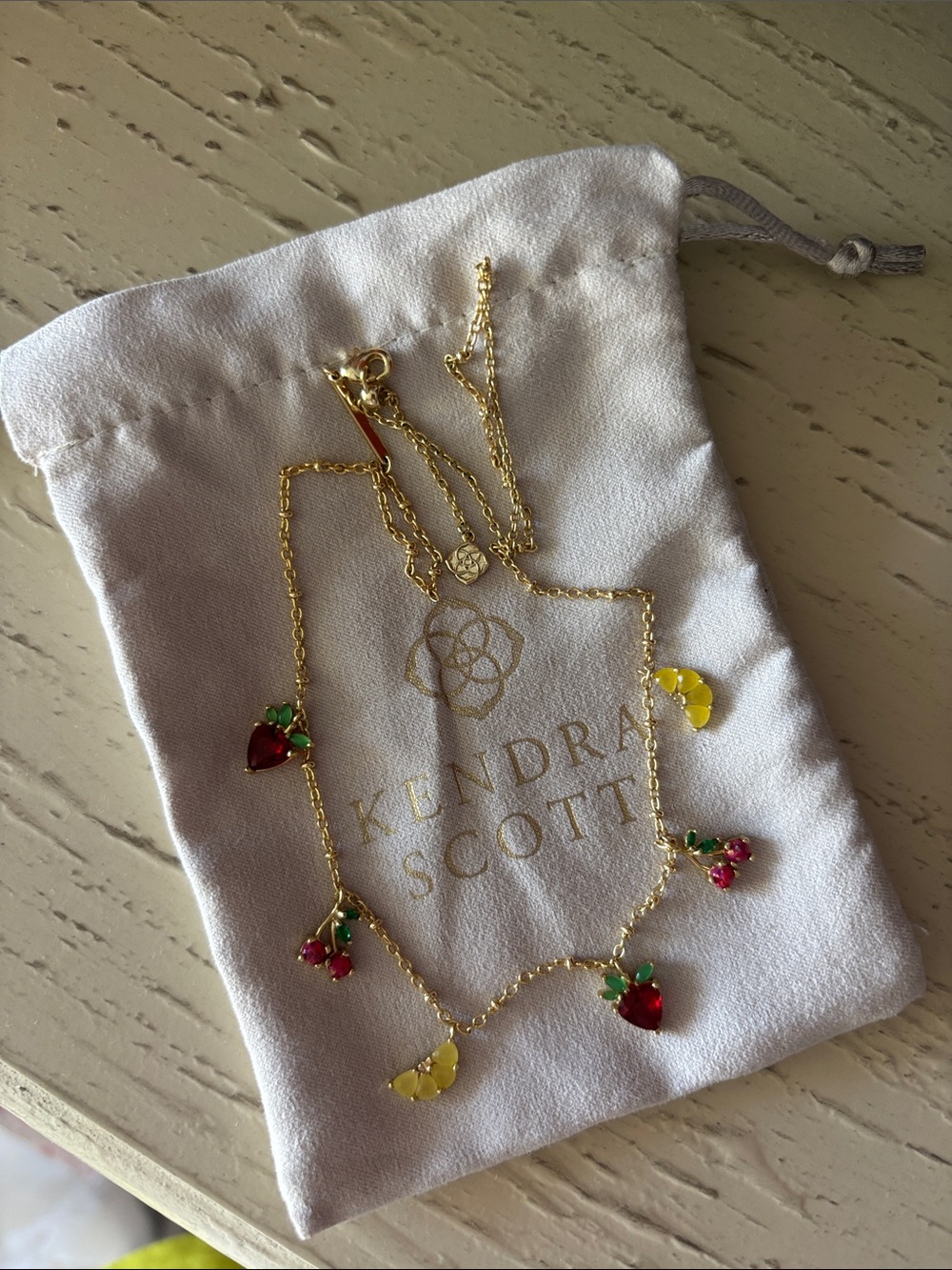 Kendra Scott Gold Fruit Charm Necklace